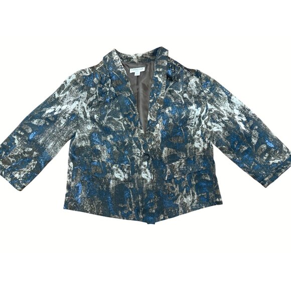 Vintage Abstract Print Womens Blazer Jacket 3/4 Sleeve size Small - Picture 6 of 12